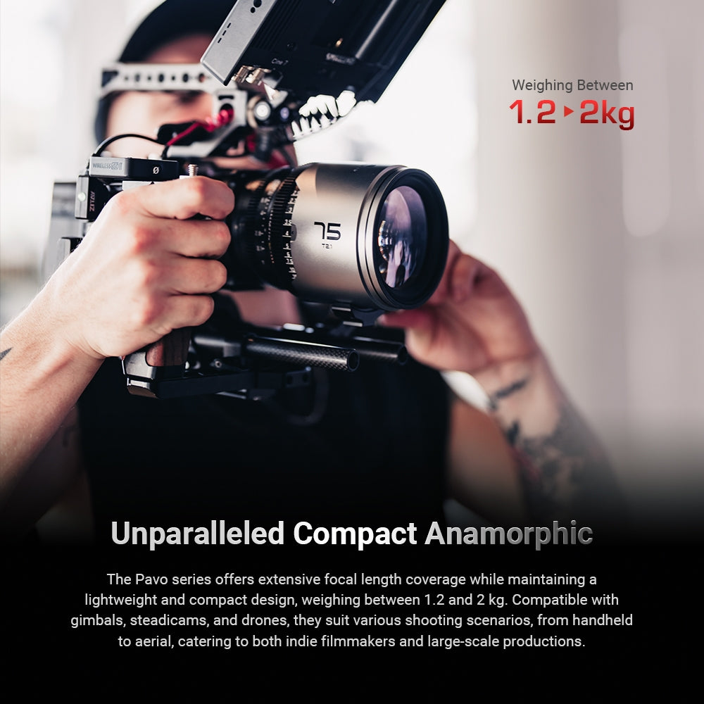 Pavo 2× Anamorphic Cine Prime Lens – T2.1–T2.4 Large Aperture, PL/EF Mount DZOFILM Store