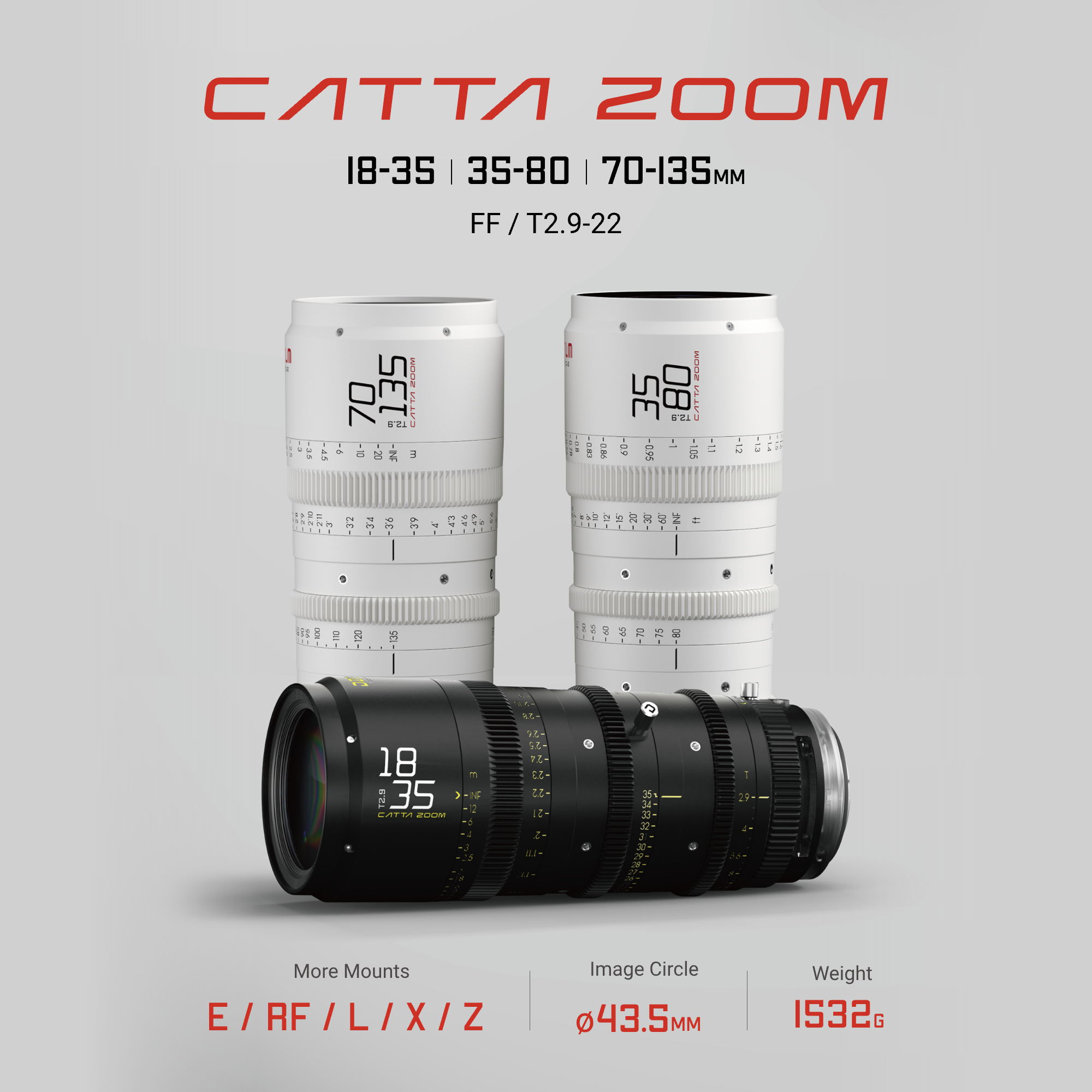 Catta Zoom T2.9-22   18-35|35-80|70-135MM DZOFILM Store
