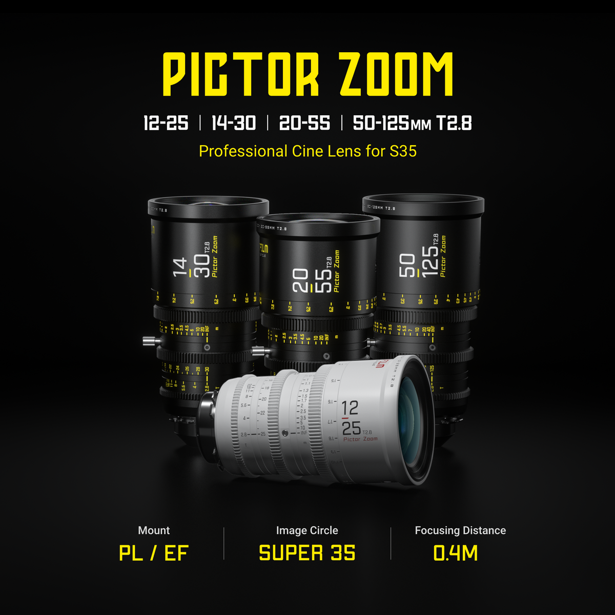 Pictor Zoom Cine Lens – 20–125mm, Constant T2.8, Low Focus