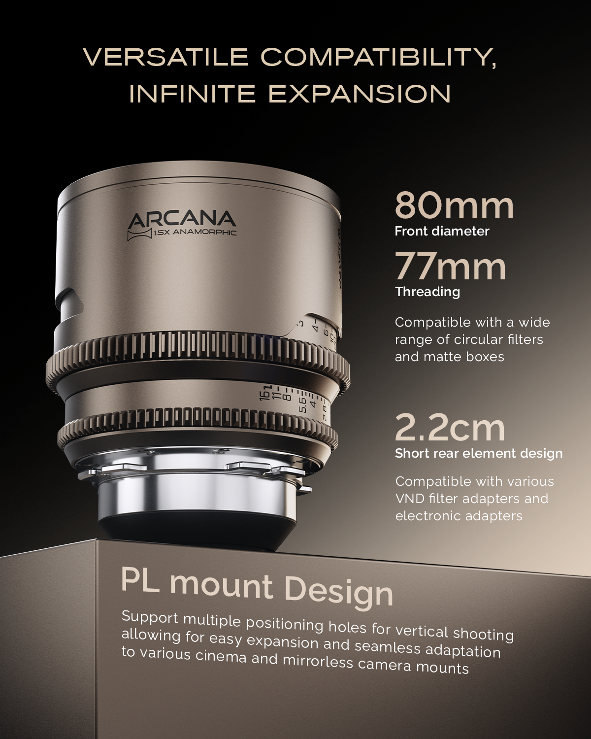 Arcana 1.5X Anamorphic T2.1 Full frame DZOFILM