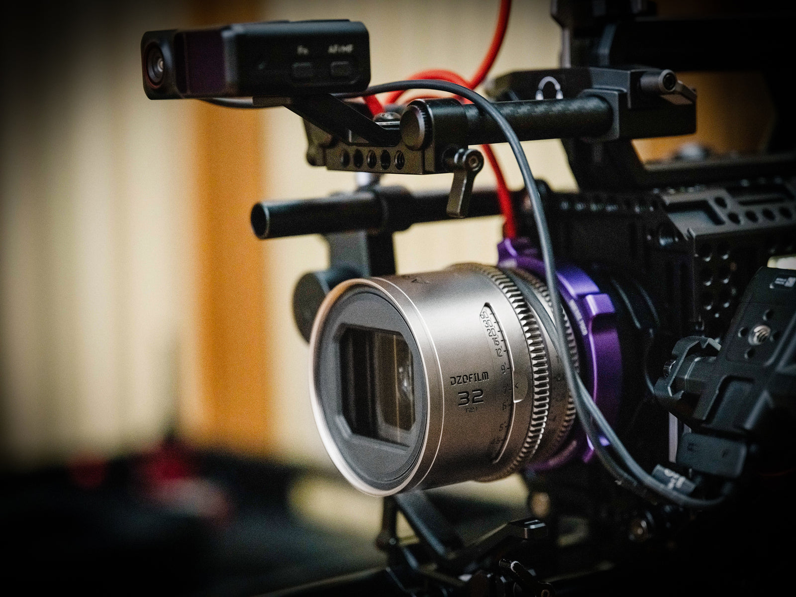 DZOFilm Arcana lens on a compact cinema camera rig